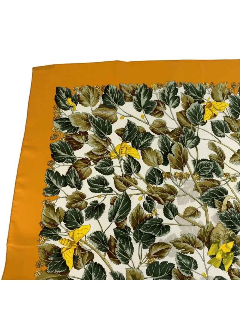 Hermes L'arbre de Soie Carre 90 Orange Silk Scarf - Picture 6 of 9